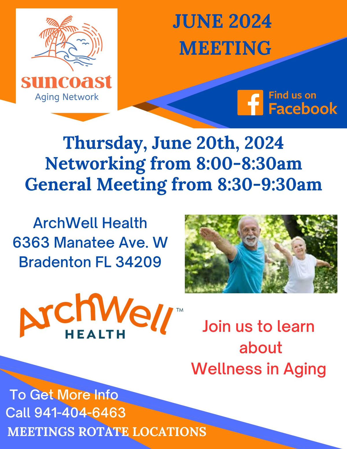 Suncoast Aging Network June 2024 Monthly Meeting