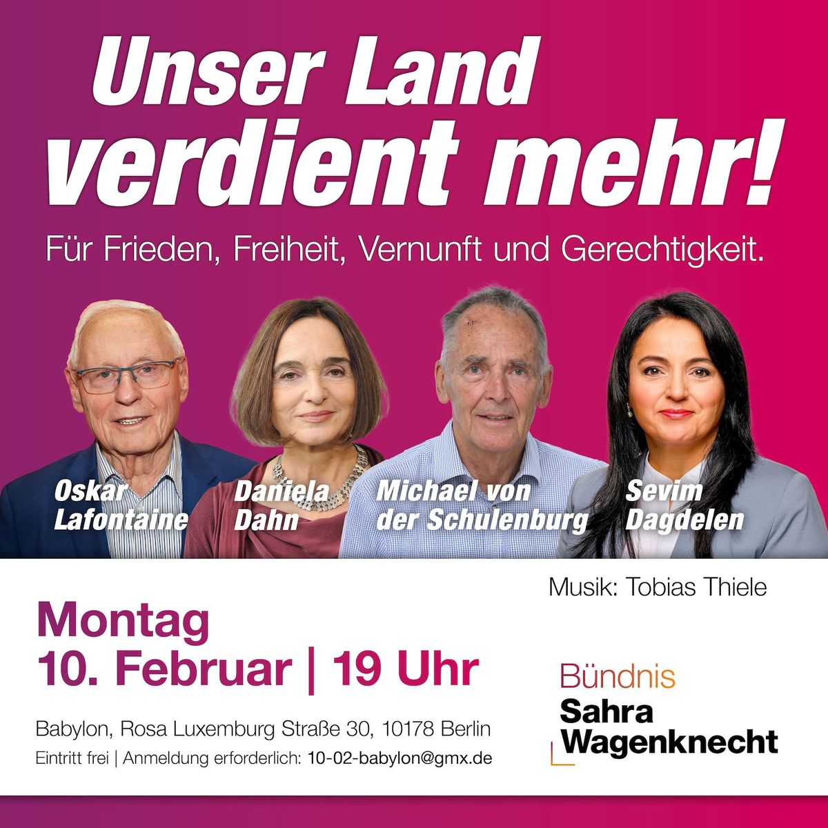 Unser Land verdient mehr - F\u00fcr Frieden, Freiheit, Vernunft und Gerechtigkeit