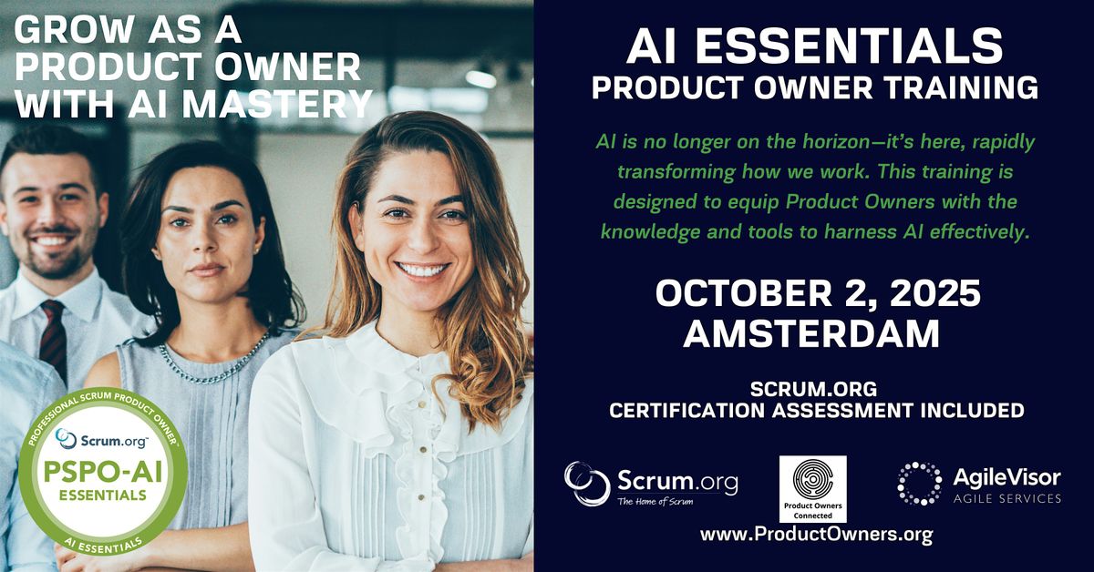 Product Owner - AI Essentials (PSPO-AIE). A Scrum.org Certified Training.