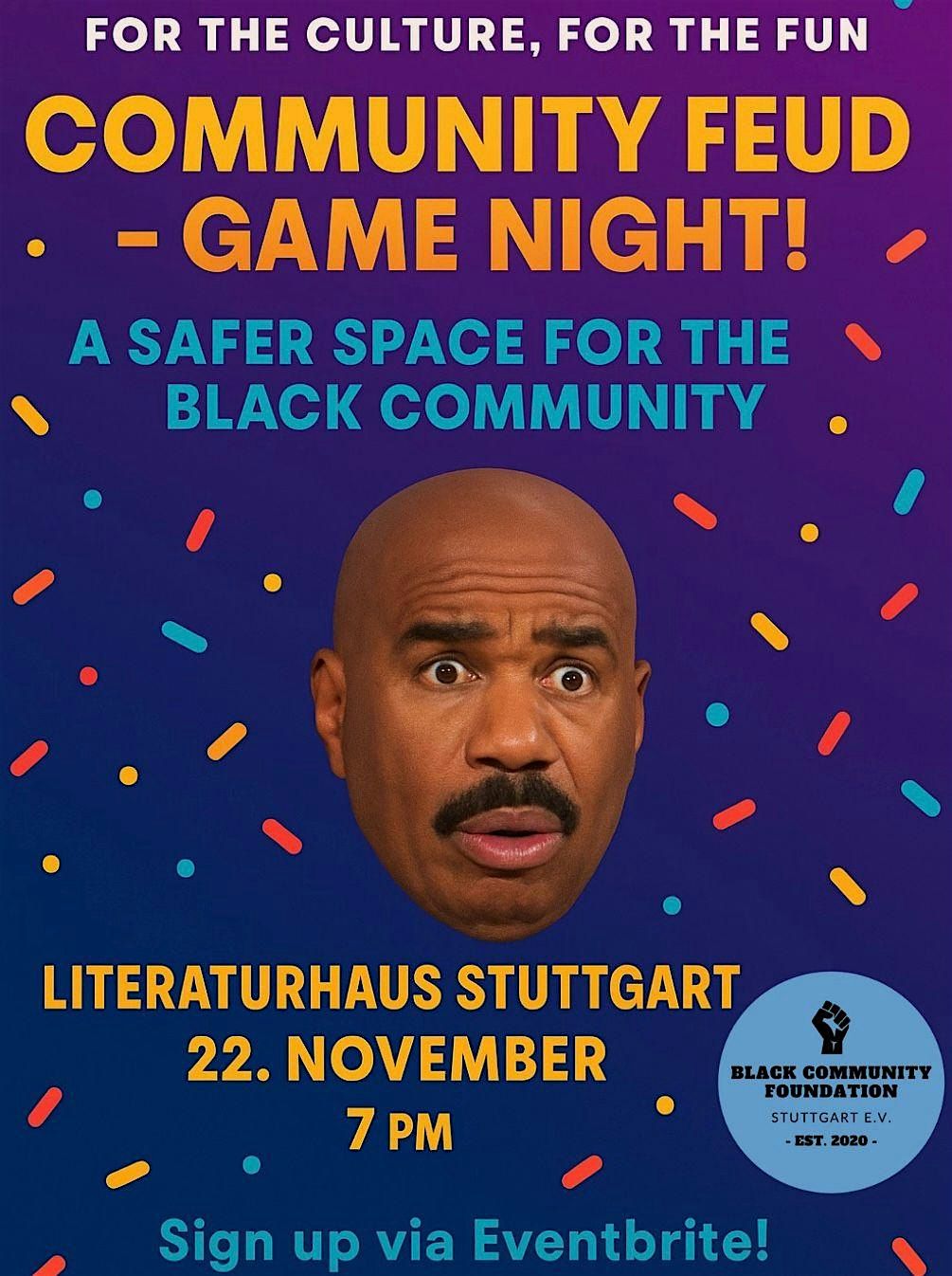 Community Feud \u2013 Safe Space Night -Ready for an unforgettable Night?