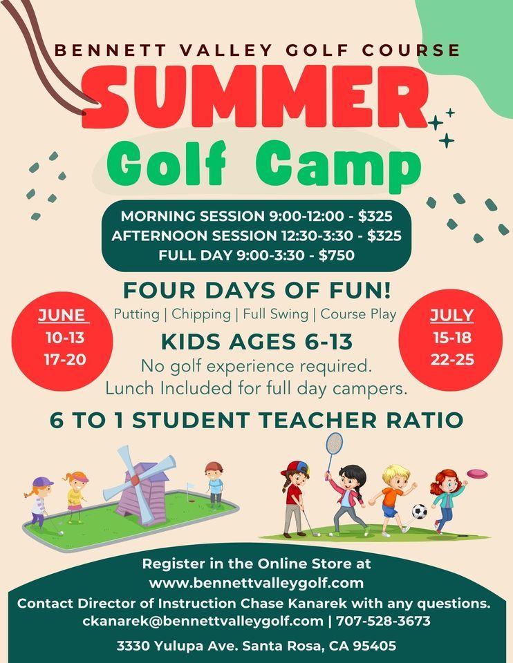 Summer Junior Golf Camp - Morning, Afternoon, & All Day Sessions