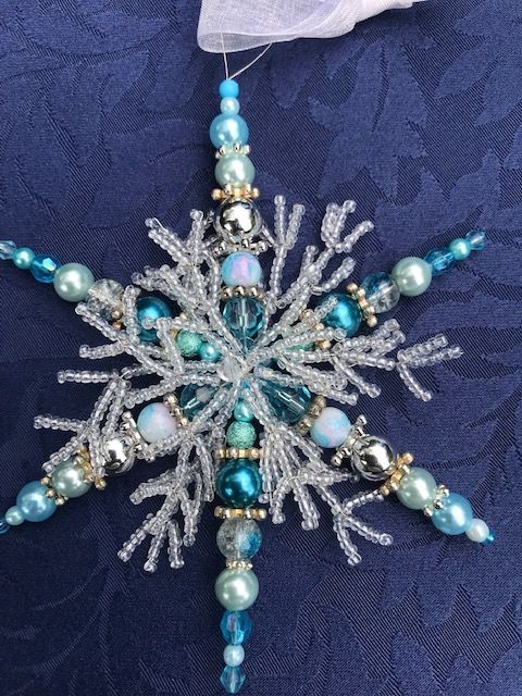 Extra Class added -Make a large 12.5cms sparkly snowflake using wire and beads with Dilys Jenkinson 