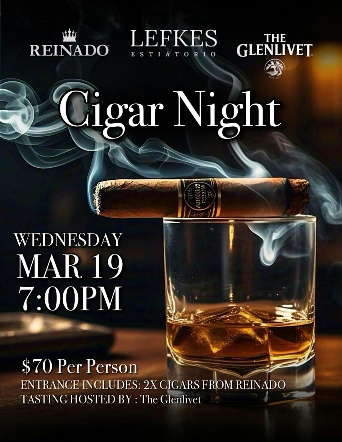 Cigar & Scotch Night with Reinado and The Glenlivet at Lefkes Estiatorio