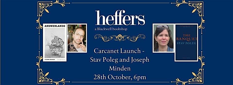 Carcanet Poetry Launch, Stav Poleg and Joseph Minden, at Heffers Bookshop