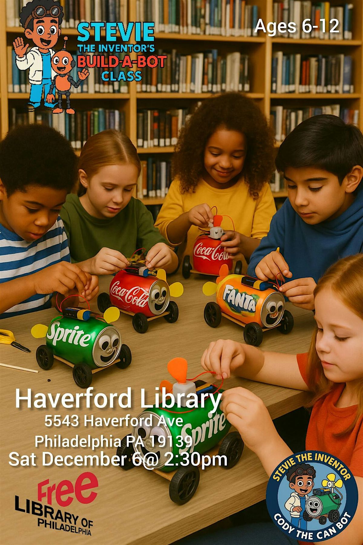 Stevie The Inventor's Build A Bot Class Live At Haverford Library