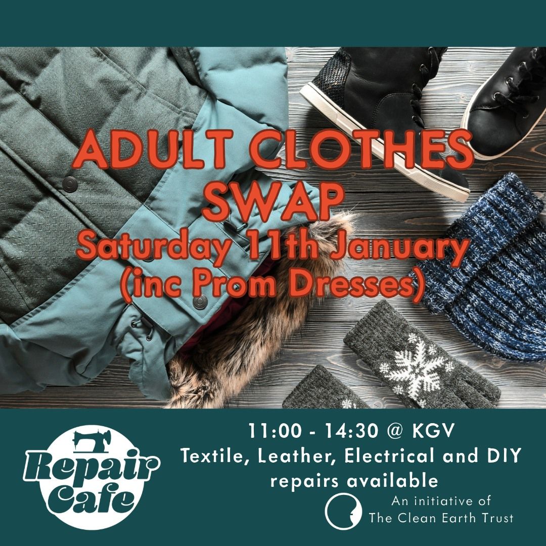 Monthly Repair Cafe and Adults Clothes Swap 11th Jan