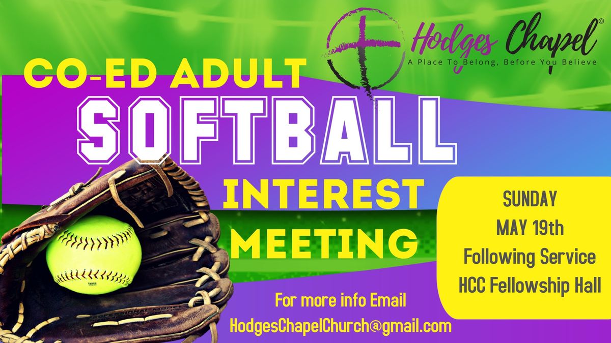 Adult Co-Ed ? Softball Interest Meeting 