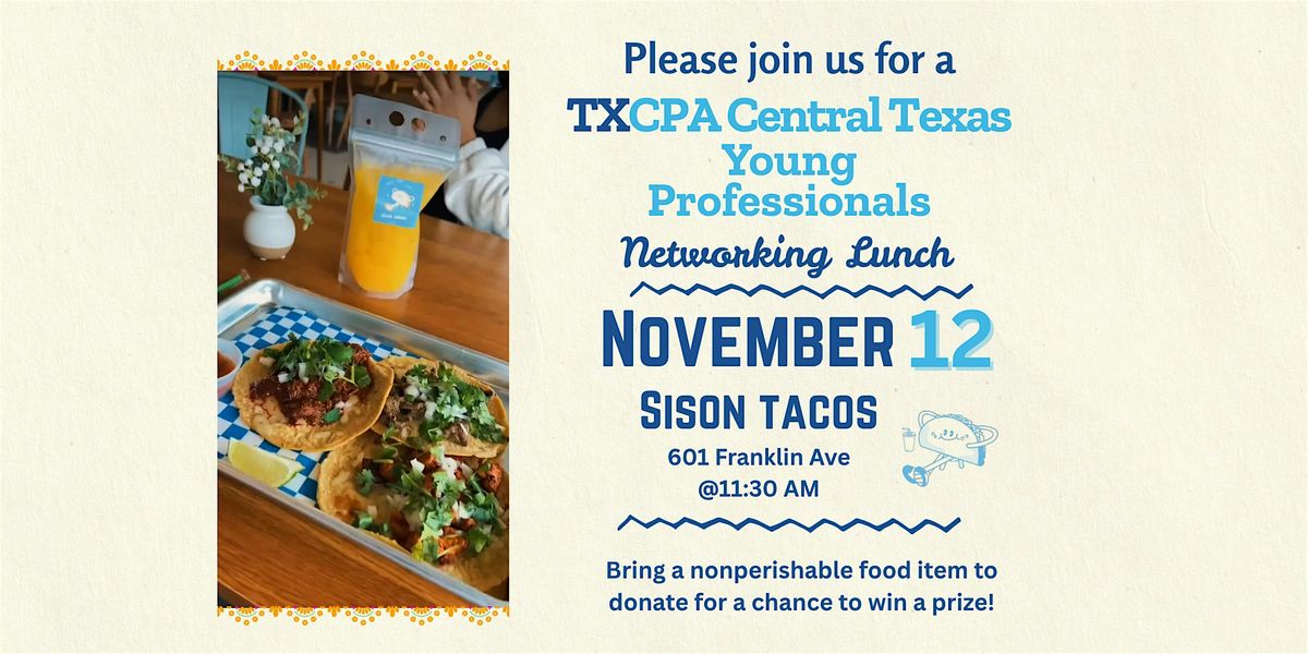 TXCPA Central Texas Young Professionals Networking Lunch