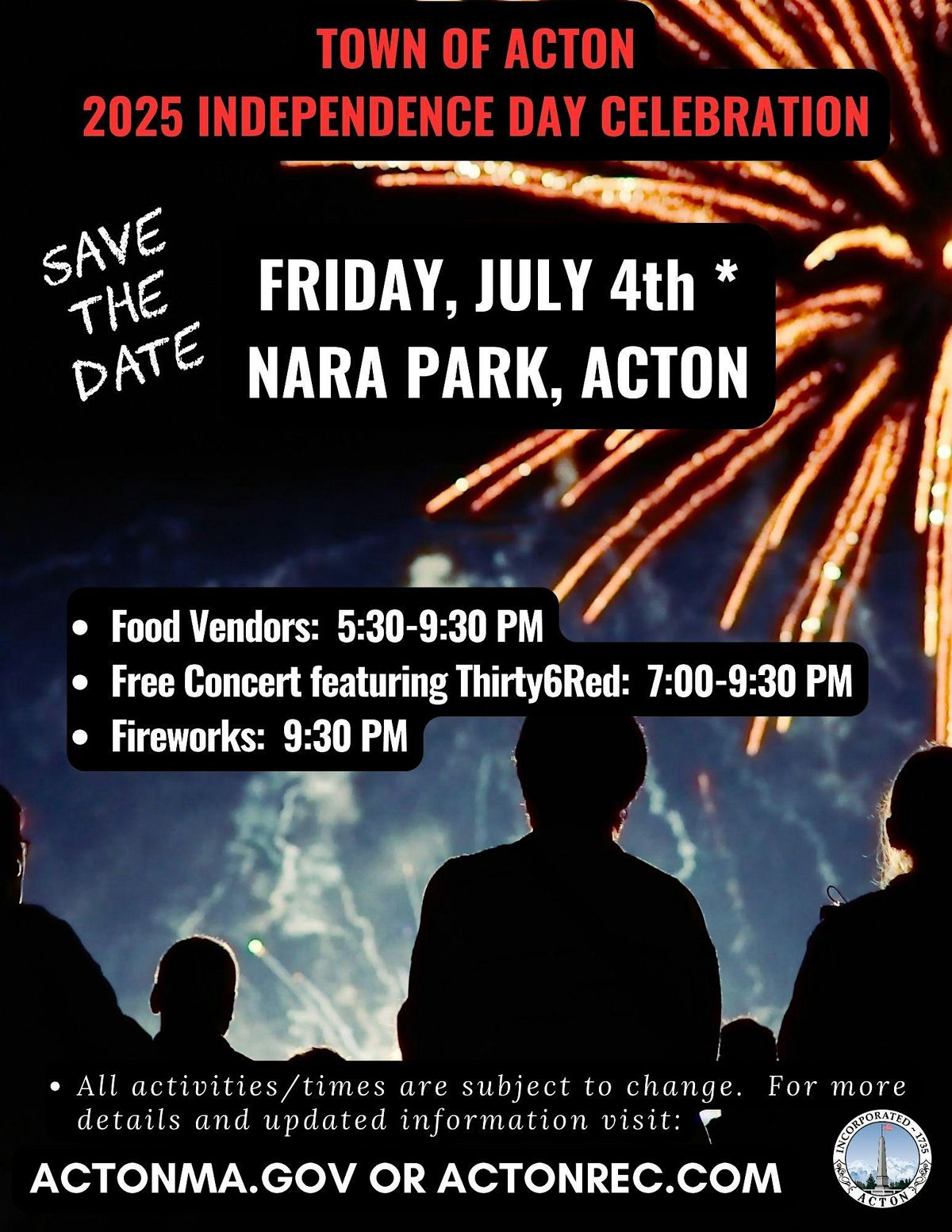 Town of Acton's Independence Day Celebration at NARA Park!