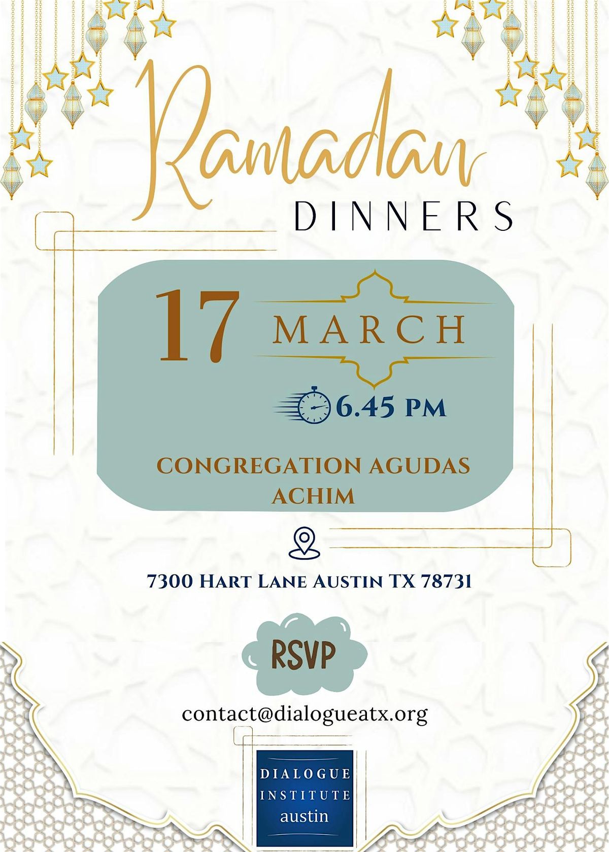 Ramadan Iftar Dinner @Congregation Agudas Achim