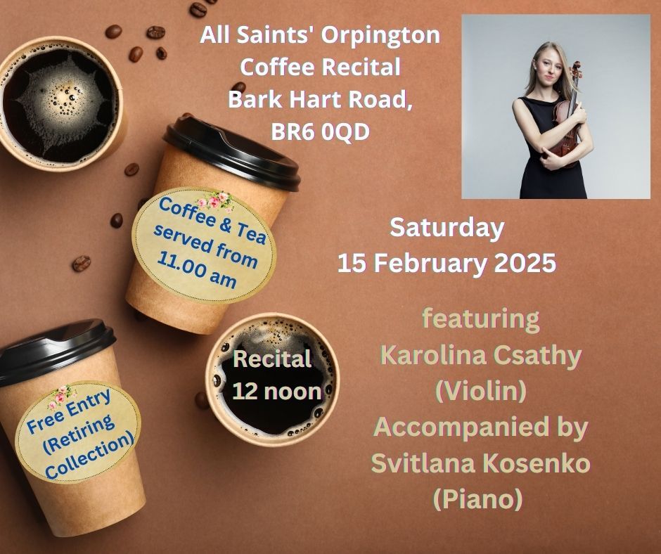 Free Coffee Recital with Karolina Csathy (Violin) accompanied by Svitlana Kosenko (Piano)