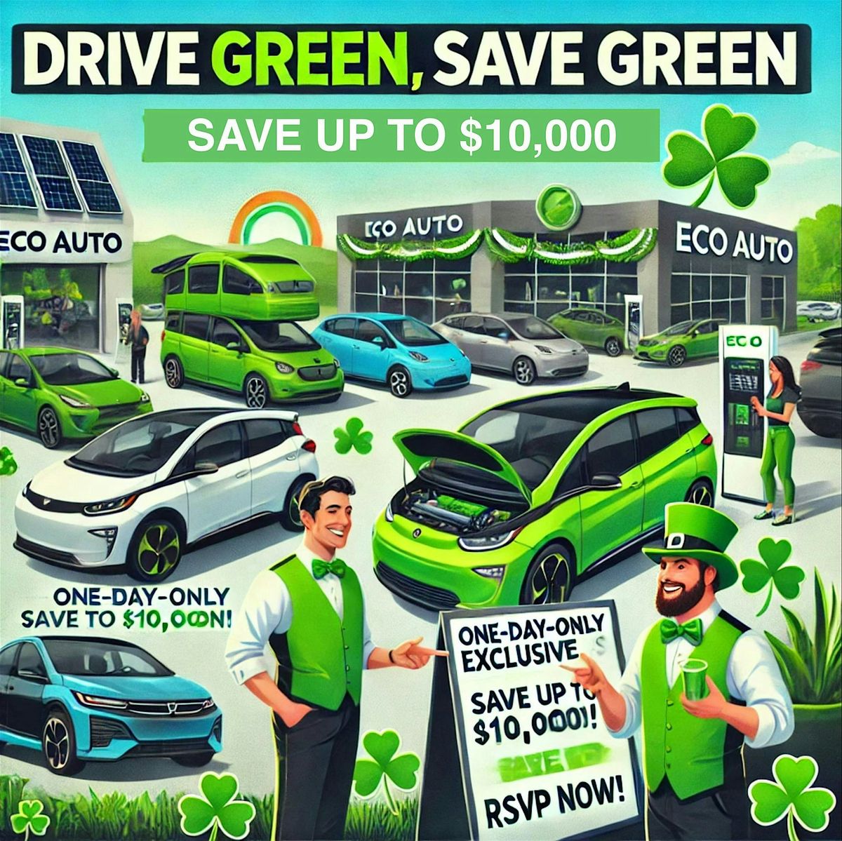 FREE ST. PATRICKS DAY! Drive Green, Save Green \u2013  Ride & Drive Event!