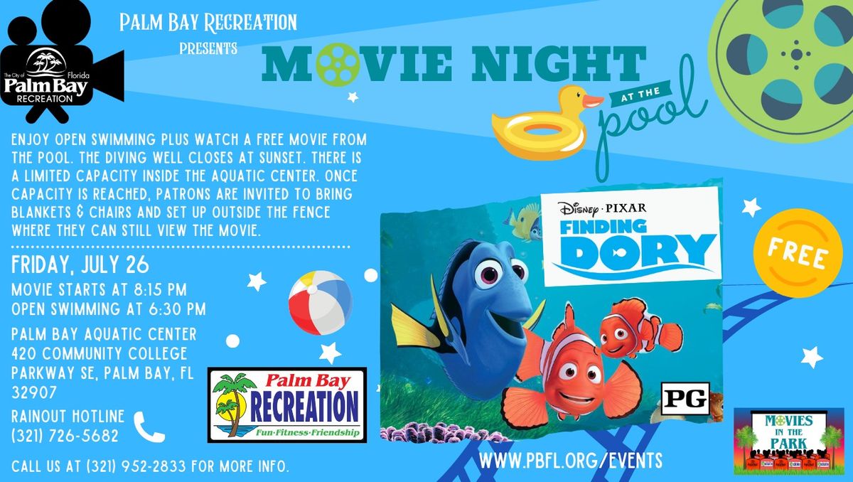 Free Movie at the Pool featuring Finding Dory (PG)