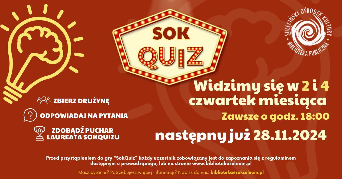 SokQuiz!- 28.11.2024 r. w Du\u017cym (S)pokoju