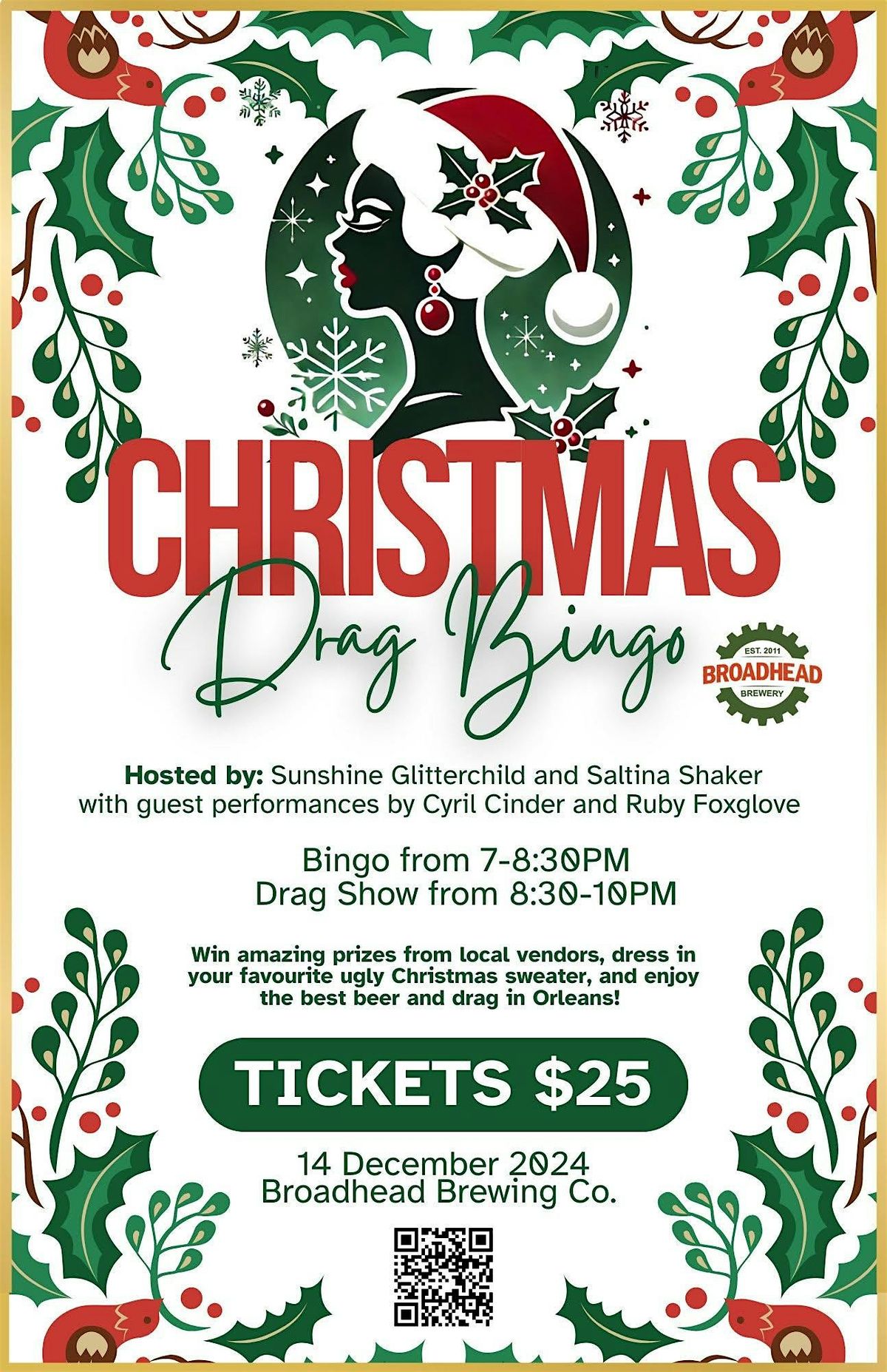 Christmas Drag Bingo at Broadhead Brewery Orleans!