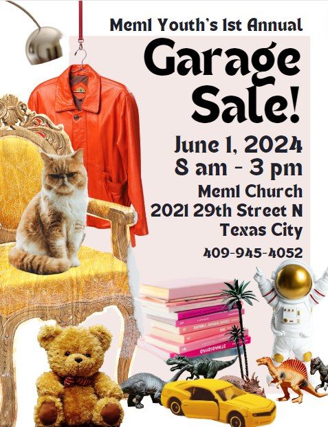 Mem1 Youth's 1st Annual Garage Sale!
