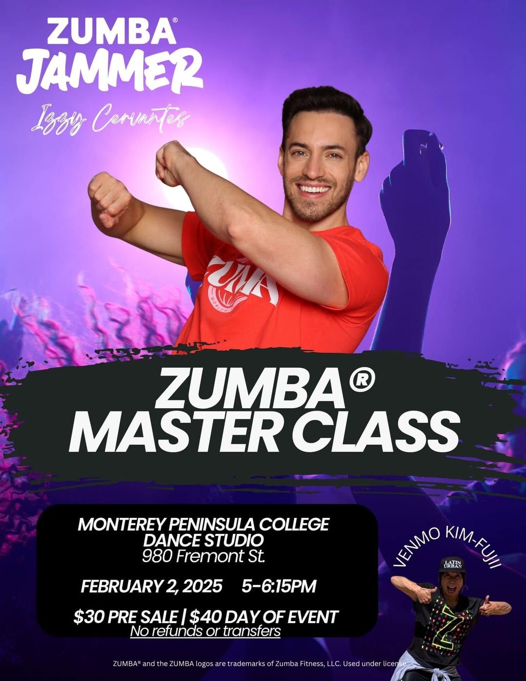 ZJ\u2122 IZZY CERVANTES - ZUMBA\u00ae MASTERCLASS - OPEN TO ALL [MONTEREY]