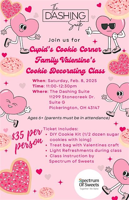 CUPID'S COOKIE CORNER- Family Valentines Cookie Decorating Class