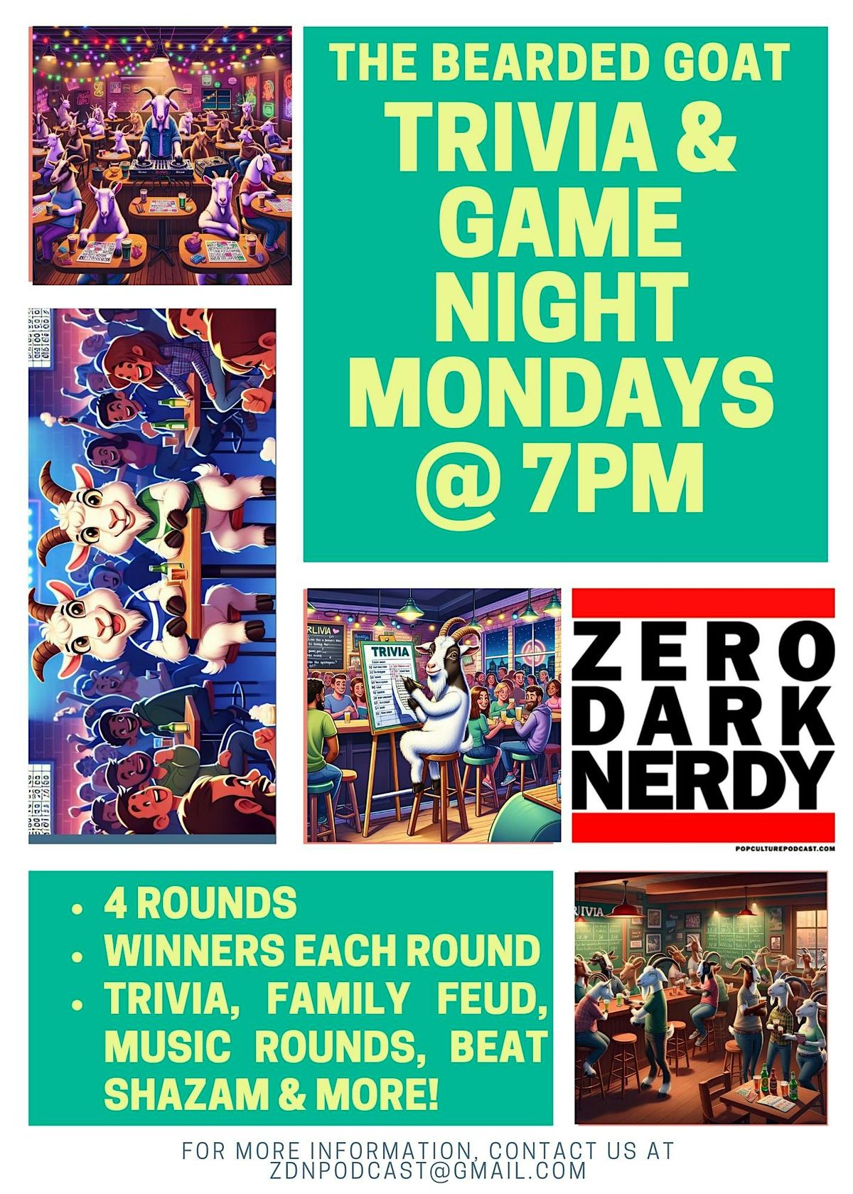 Trivia and Game Night at The Bearded Goat Downtown
