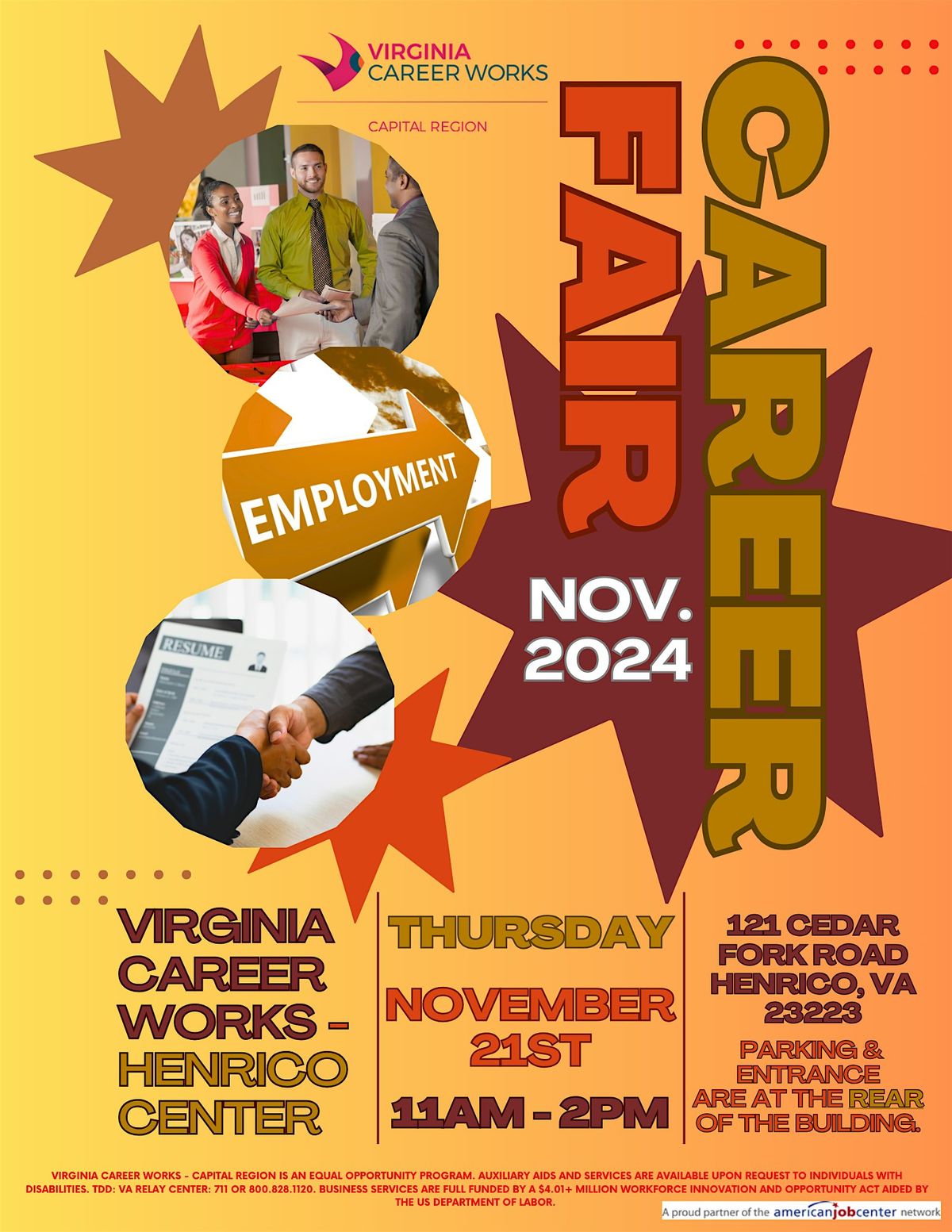 Virginia Career Works - Henrico Center - November 2024 Career Fair