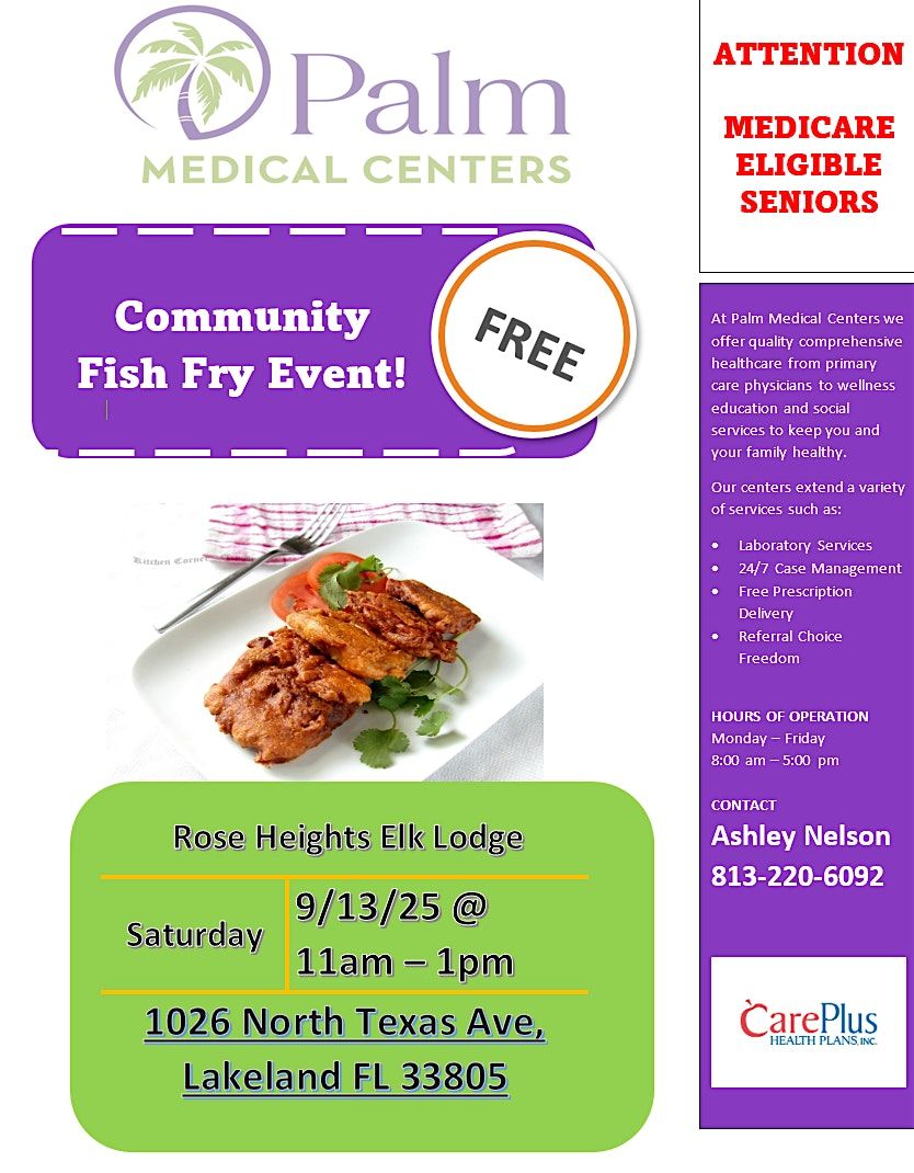 Community Fish Fry Event with Palm Medical Centers and Careplus