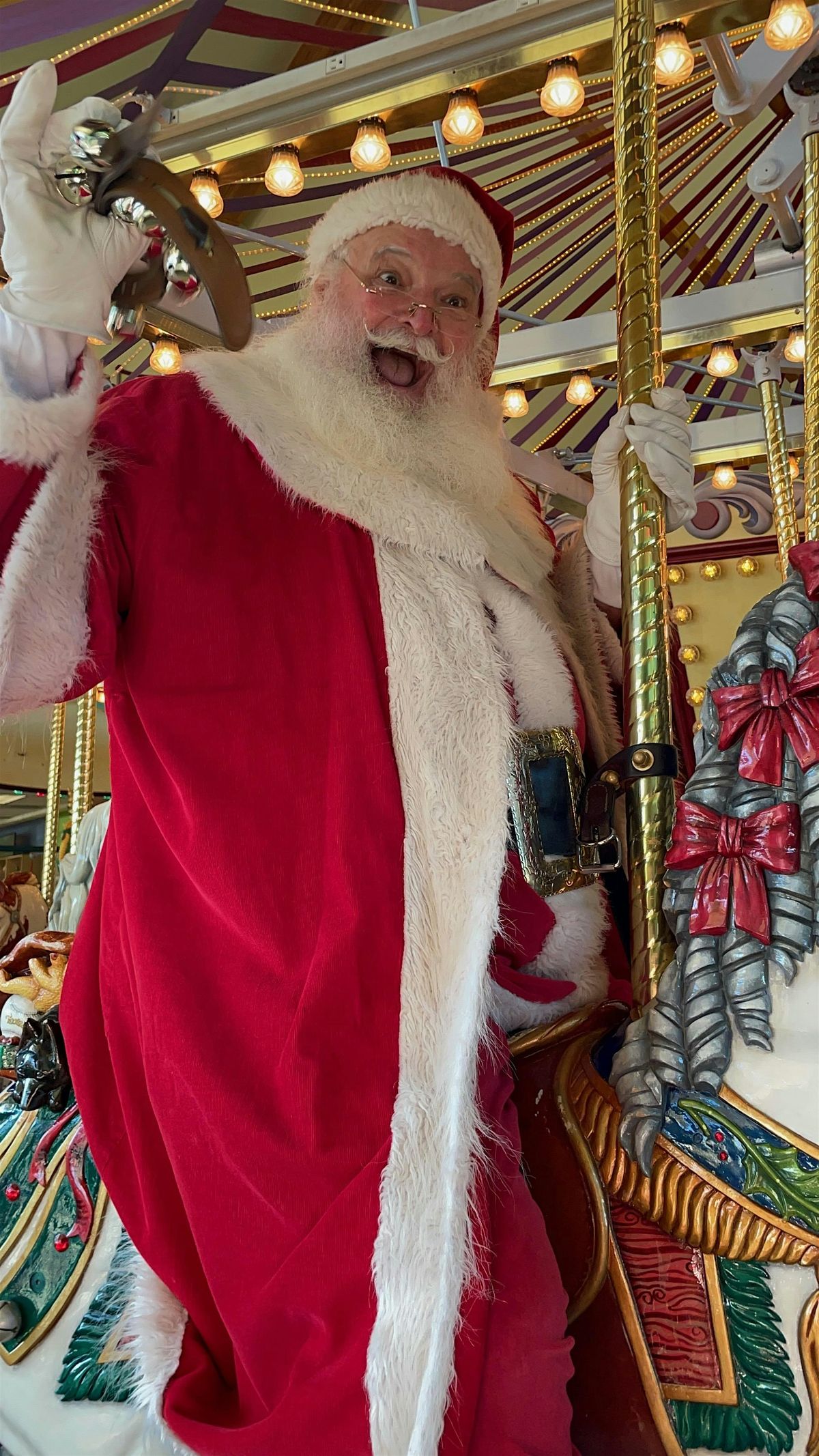 Santa Arrives to Salem Aboard the Carousel Express