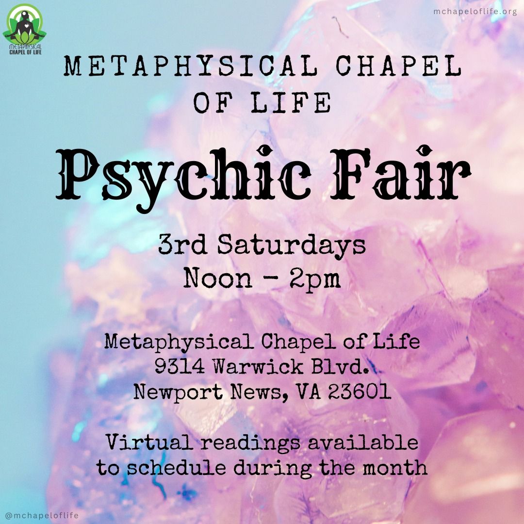 Psychic Fair (In Person with Virtual Options Throughout the Month))