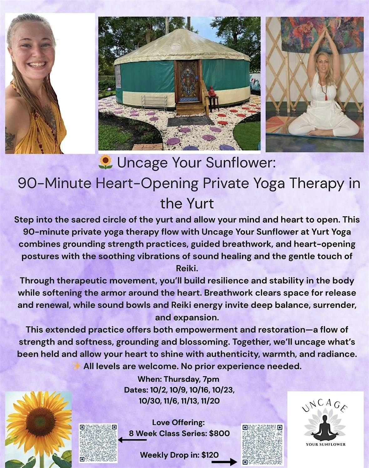 Heart Opening Private Yoga Therapy in the Yurt