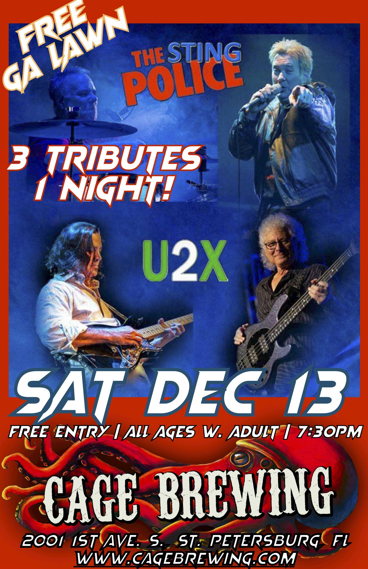 Sting Police + U2X | Cage Brewing, St. Petersburg, FL | SAT DEC 13