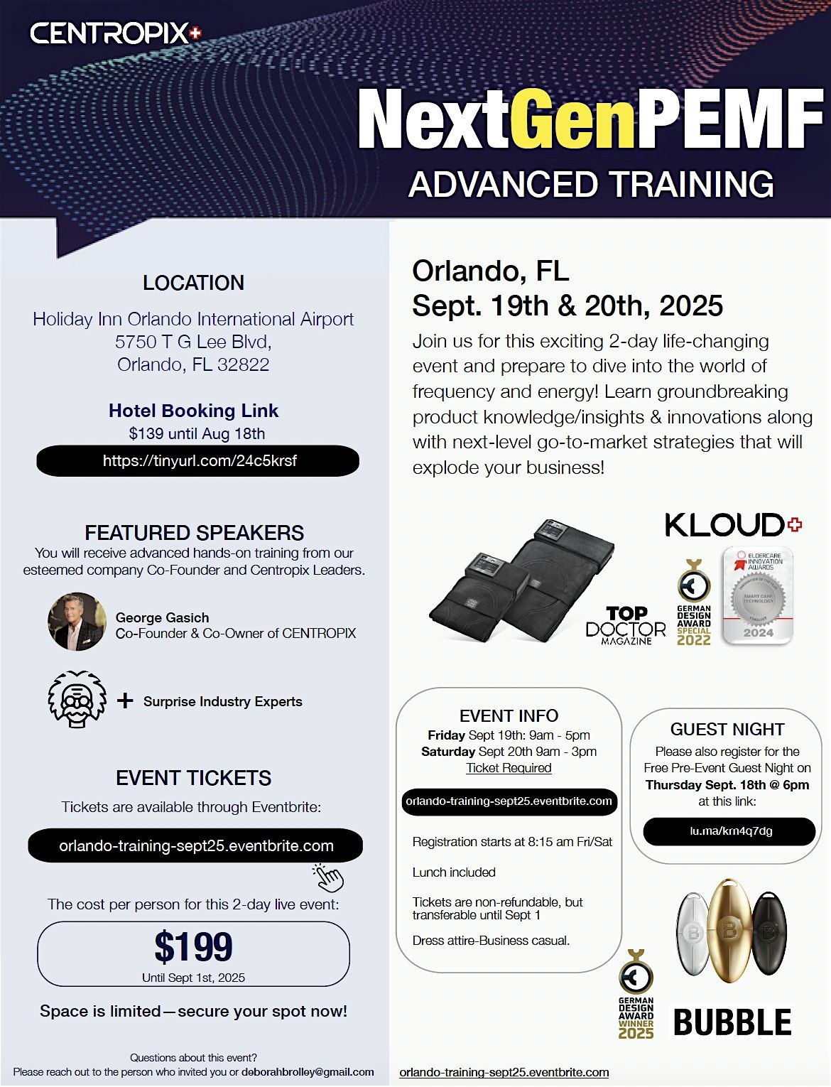 NextGen PEMF Advanced Training 2-Day Event Orlando, FL