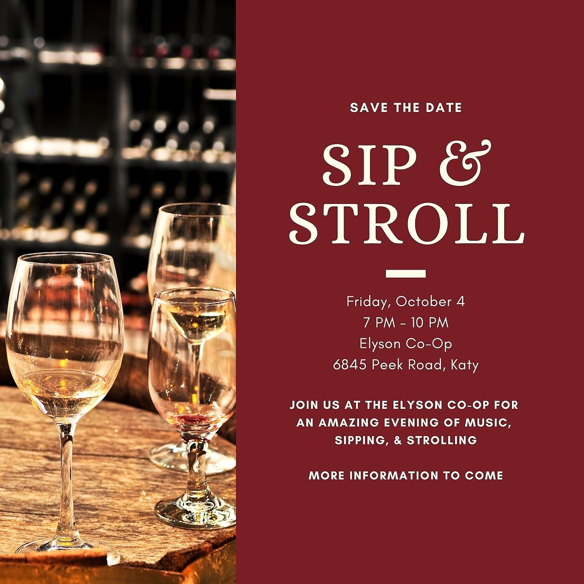 Elyson Co-Op Sip & Stroll