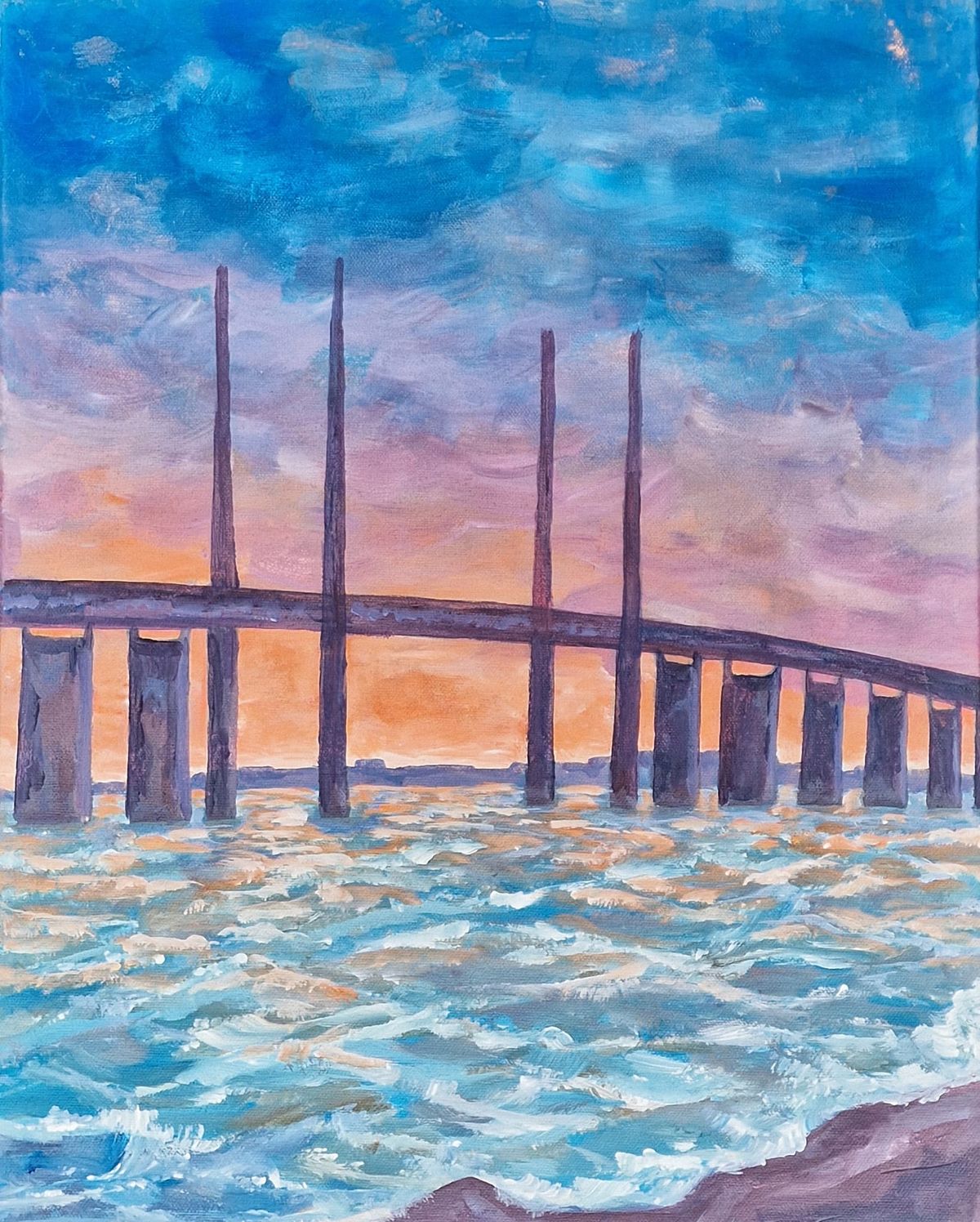 SIP AND CREATE: SUNSET \u00d6RESUNDSBRIDGE PAINTING