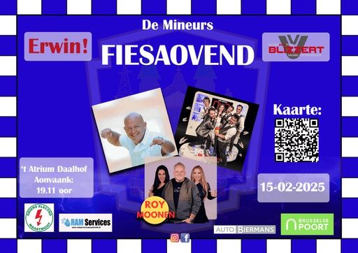 Fiesaovend CV de Mineurs m\u00e8t BLIZZERT, ERWIN en ROY MOONEN