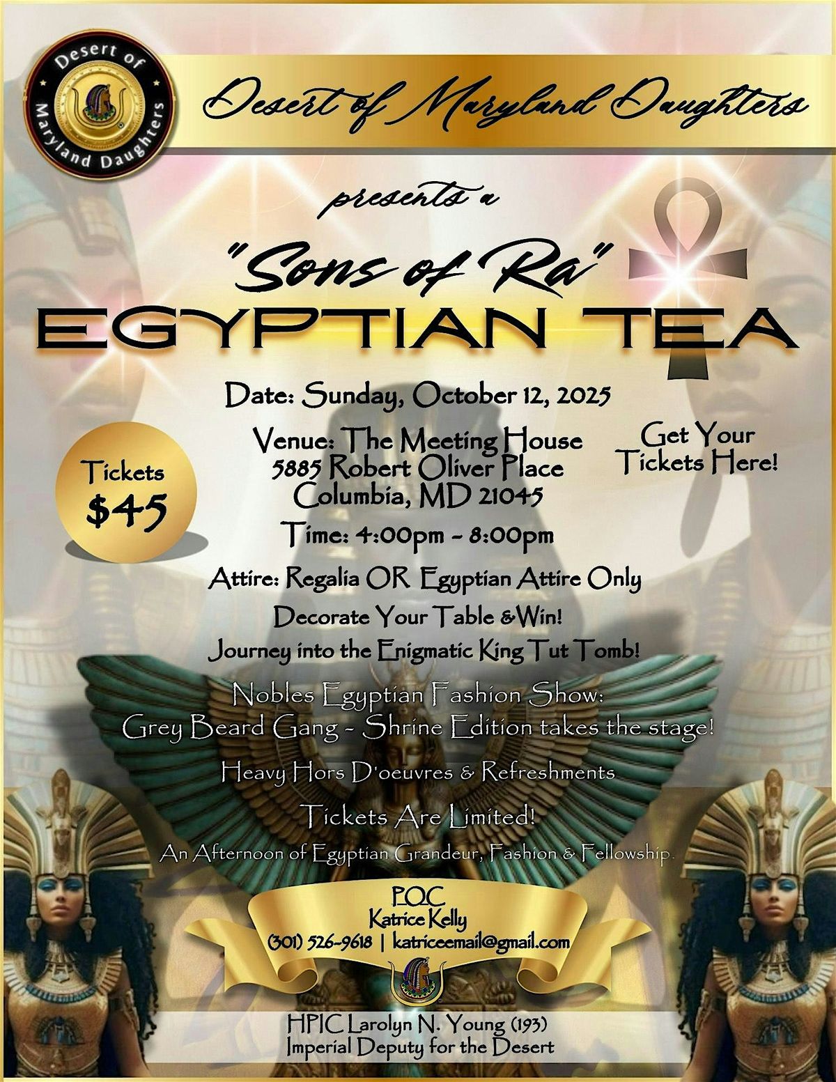 Sons of Ra Egyptian Tea \u2013 Hosted by the Desert of Maryland Daughters