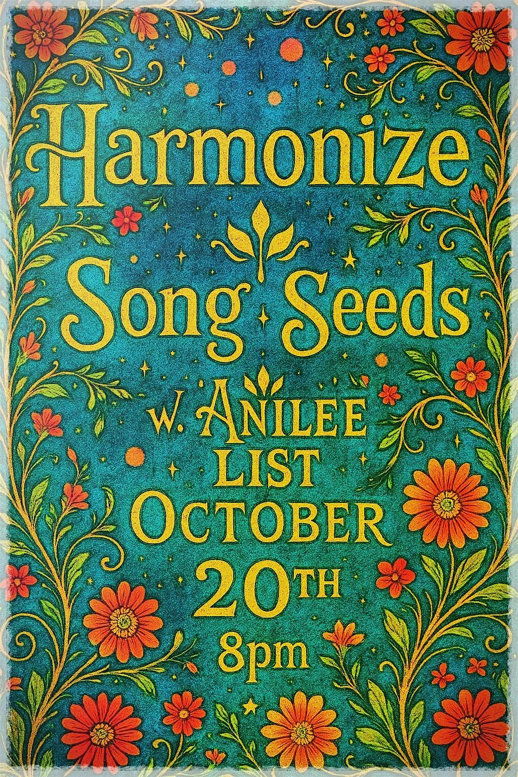 Harmonize Presents: Song Seeds w\/ Anilee List