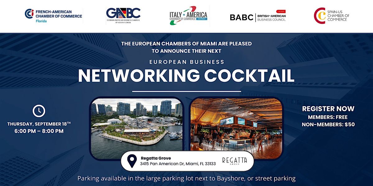 European Business Networking Cocktail in Miami - Sept 18th