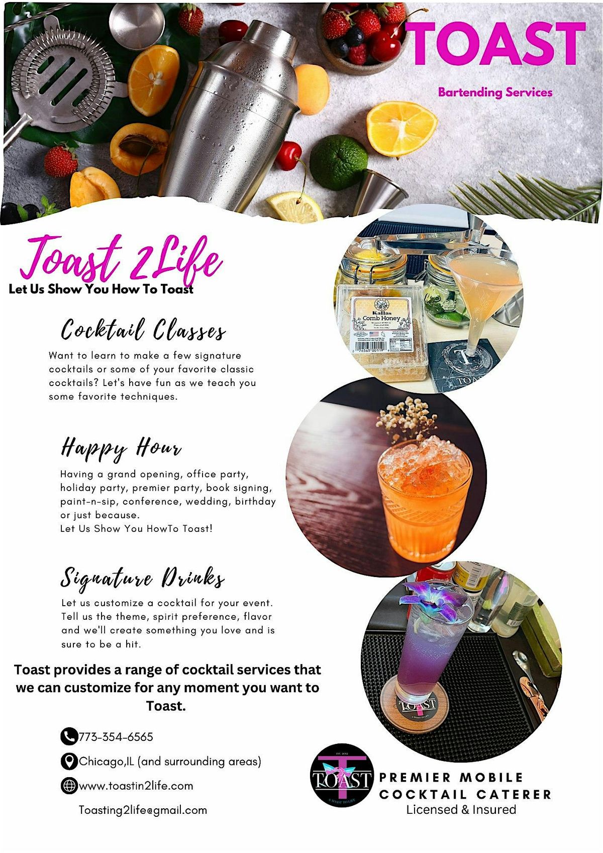 Toast 2 Life Cocktail Class