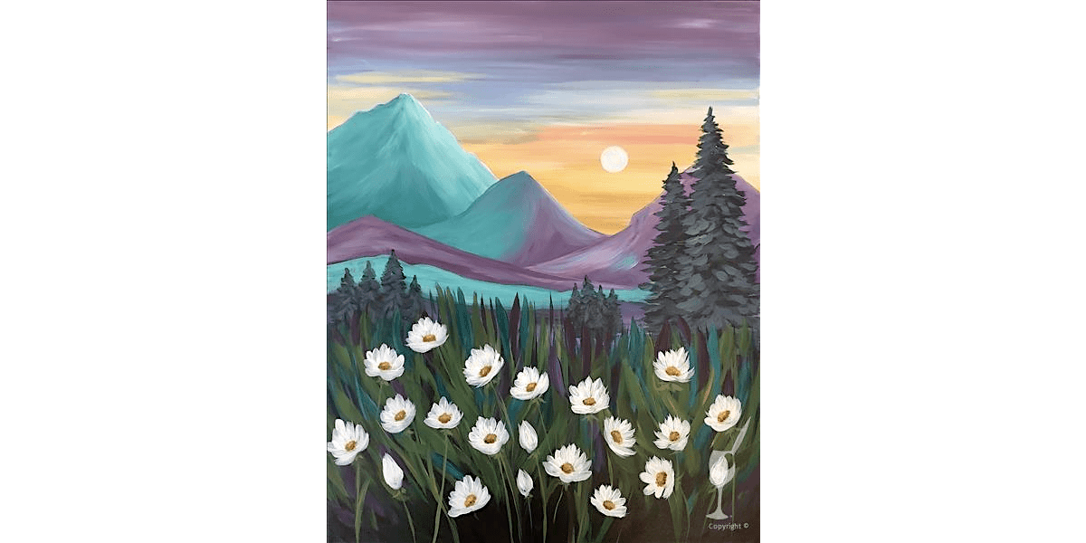 Colorful Sunset Over Mountains - Paint and Sip in Houston | Classpop!\u2122