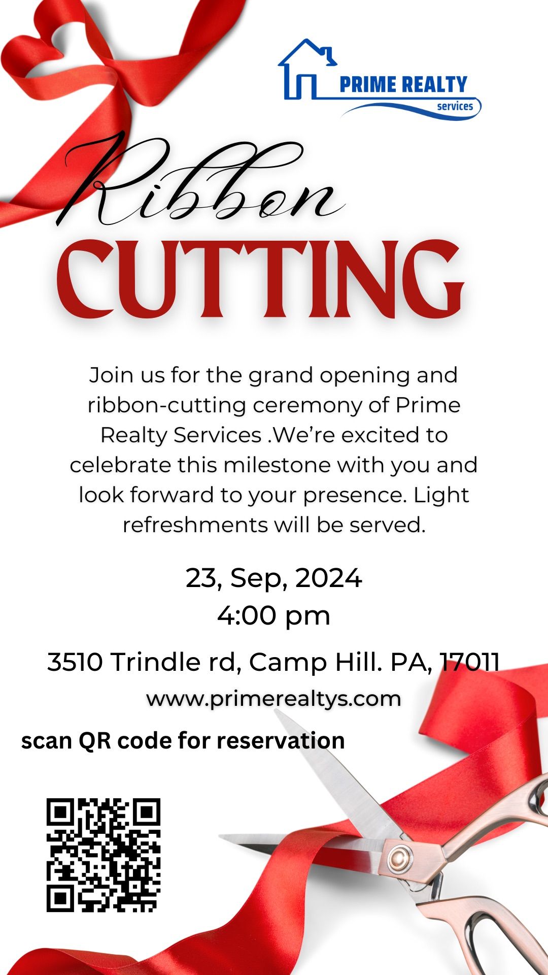 Prime Realty Services ribbon cutting