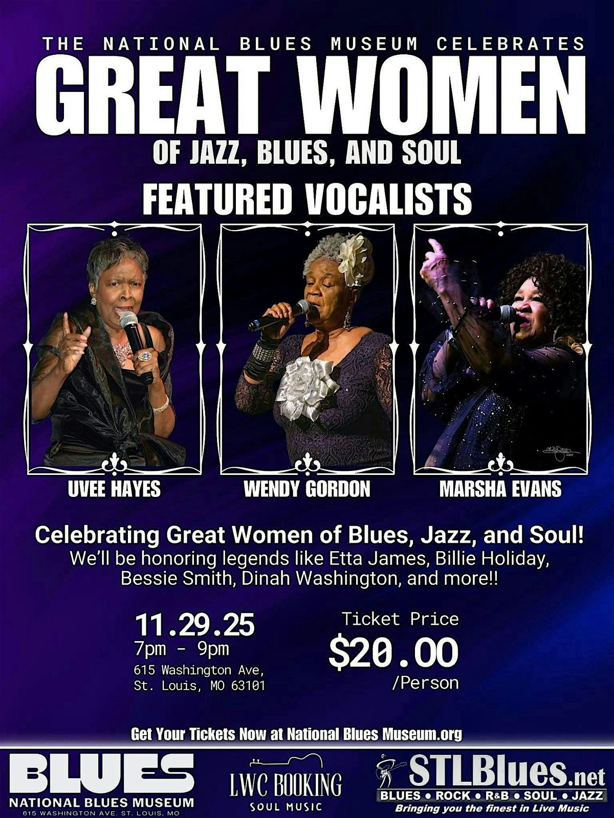 The National Blues Museum Celebrates Great Women of Jazz, Blues and Soul