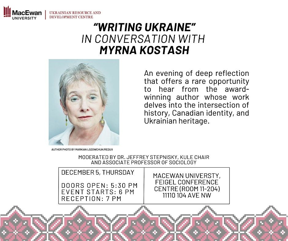 \u201cWriting Ukraine\u201d In conversation With  Myrna Kostash