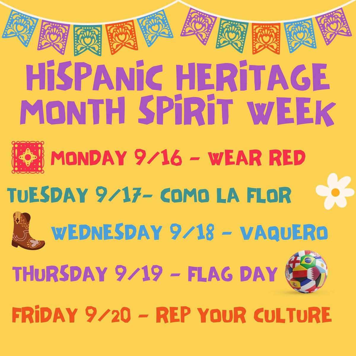 Hispanic Heritage Month Spirit Week