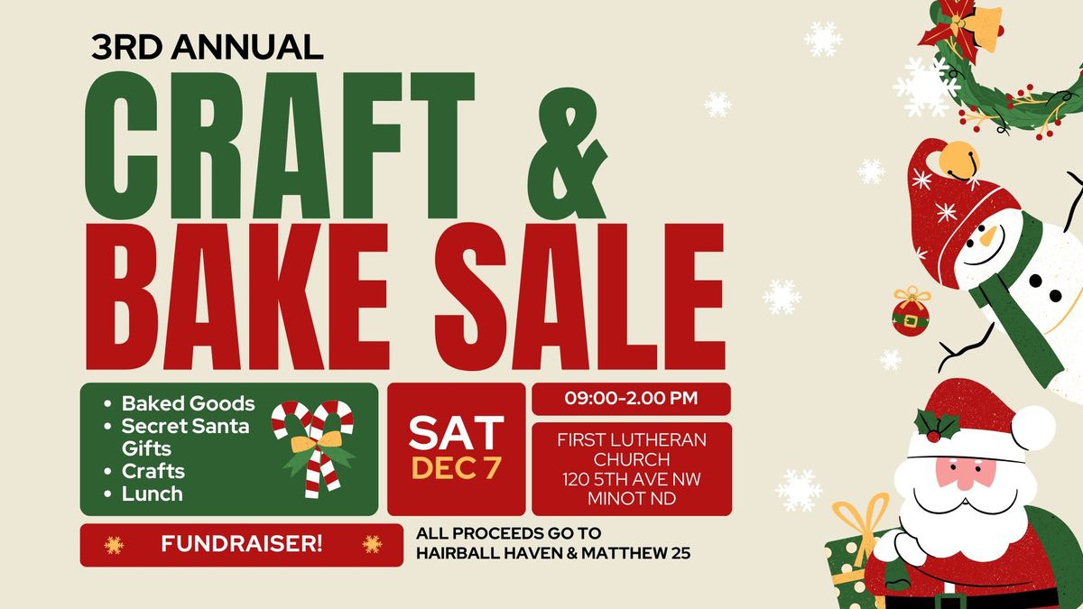 3rd Annual Craft & Bake Fundraising Sale