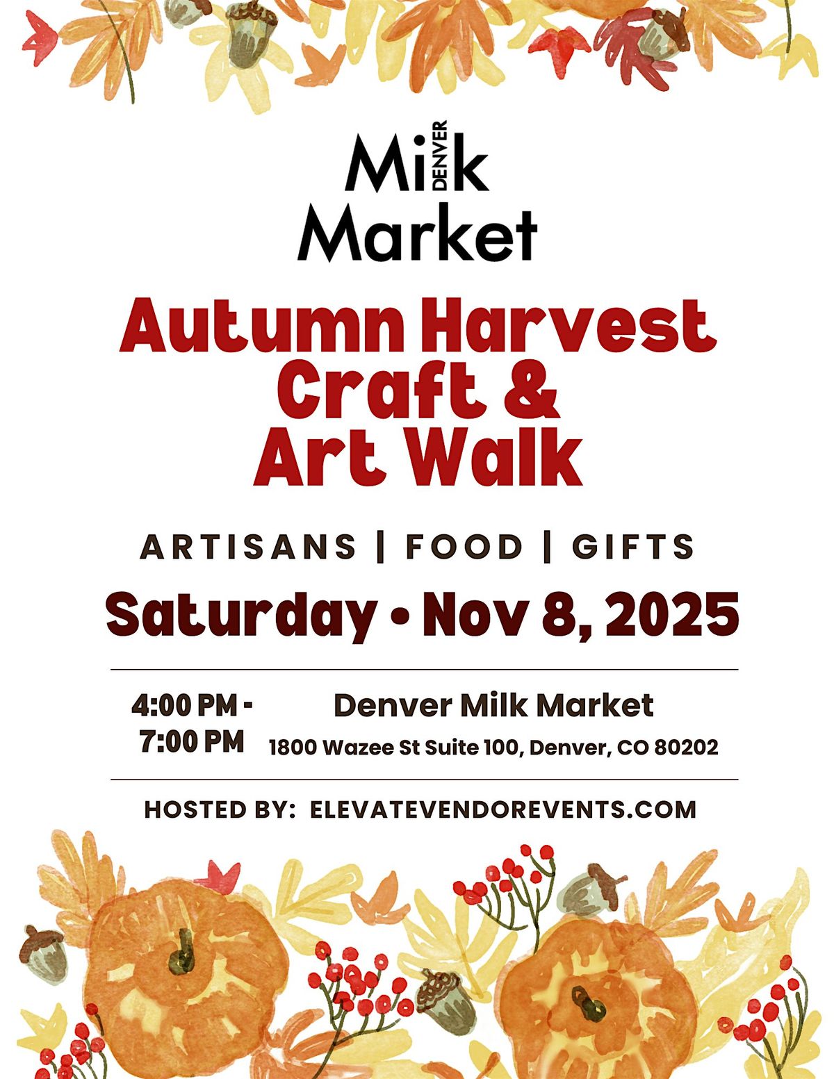 Denver Milk Market Autumn Harvest Craft & Art Walk