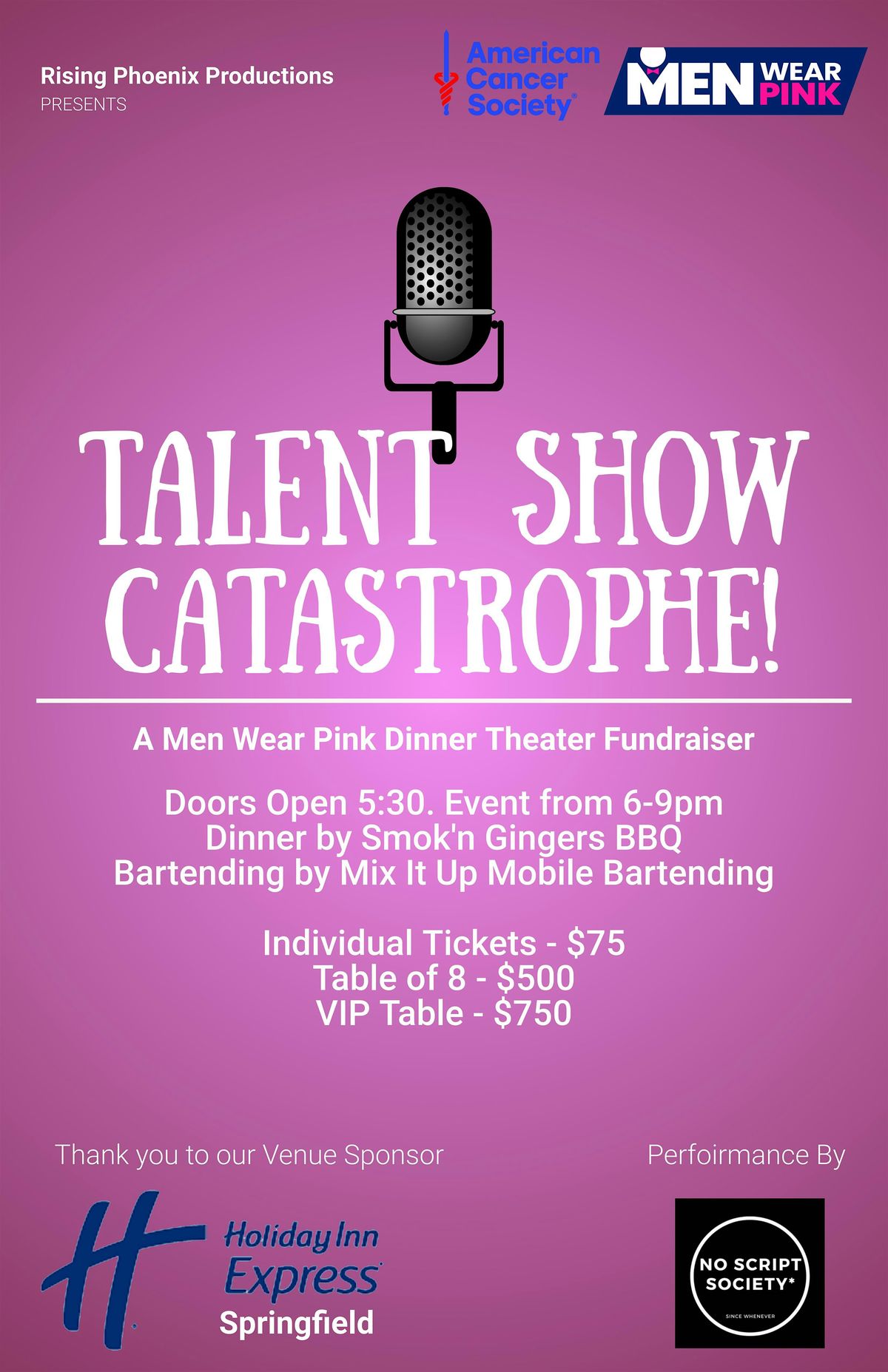 Talent Show Catastrophe- A Men Wear Pink Fundraiser