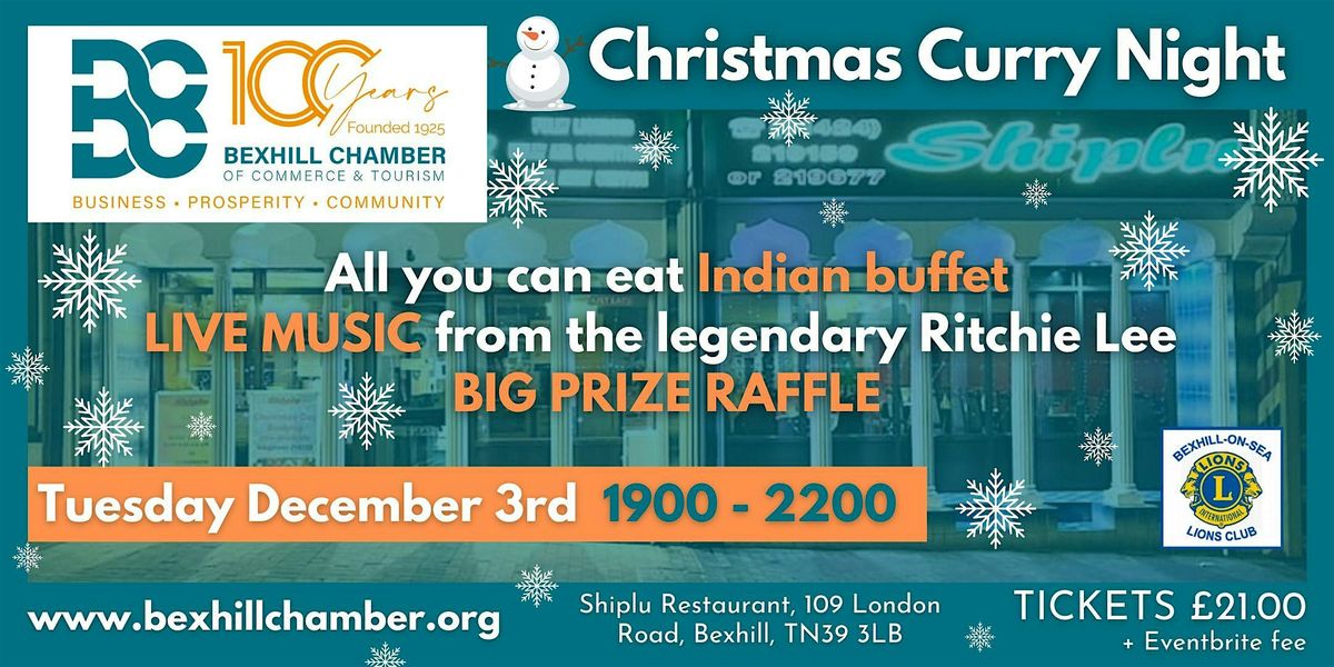 Bexhill Chamber of Commerce Christmas Curry in support of Bexhill Lions