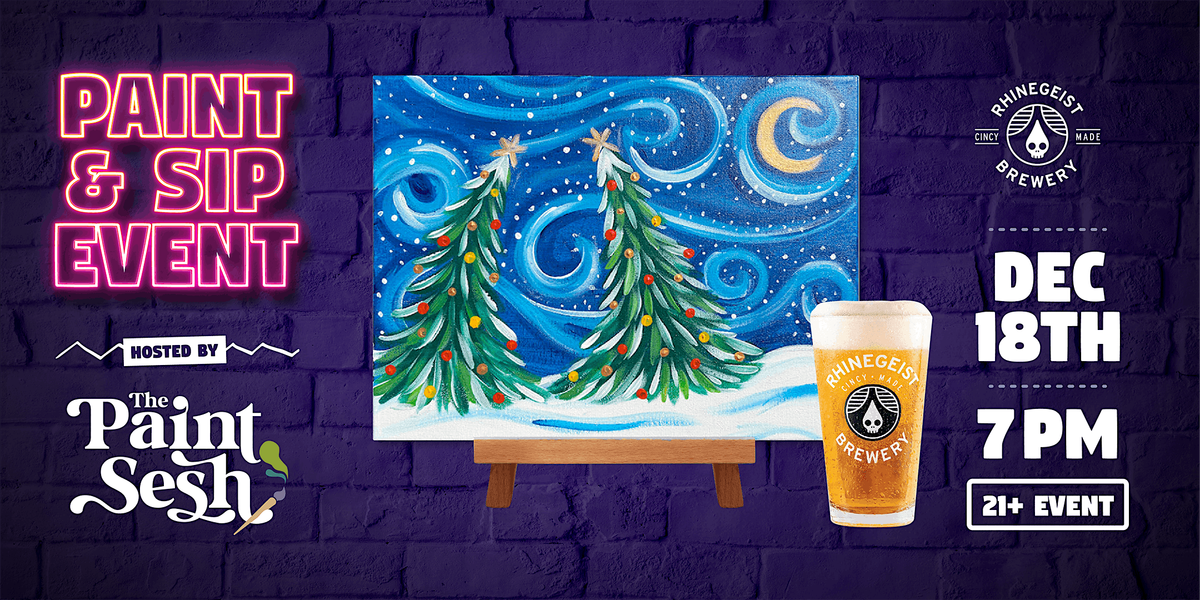 Holiday Paint & Sip Painting Event in Cincinnati, OH \u2013 \u201cSnowy Night\u201d