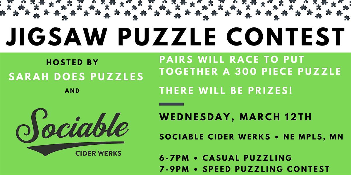 Pairs Jigsaw Puzzle Contest at Sociable Cider - March 2025