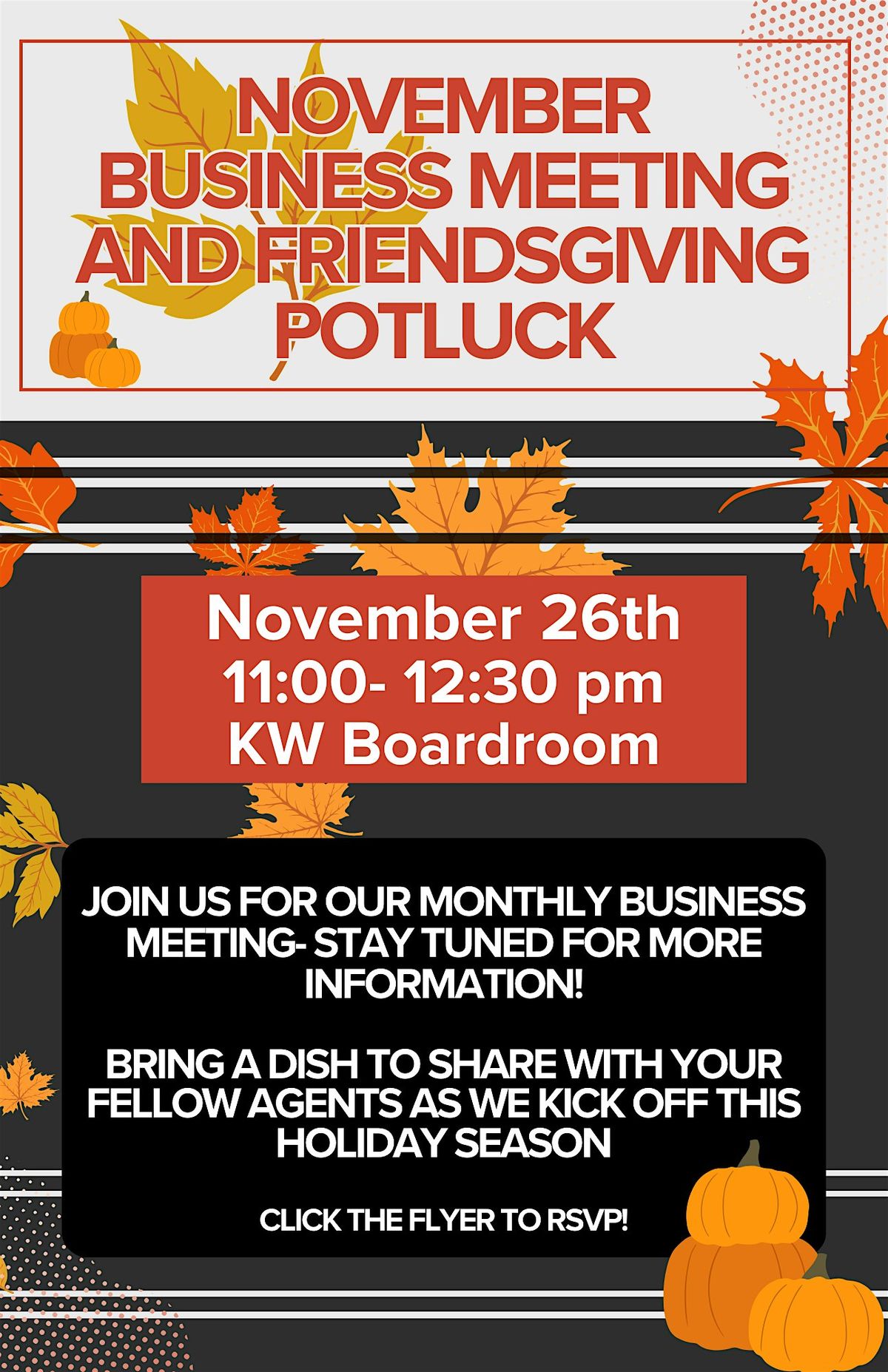 November Business Meeting and Friendsgiving Potluck