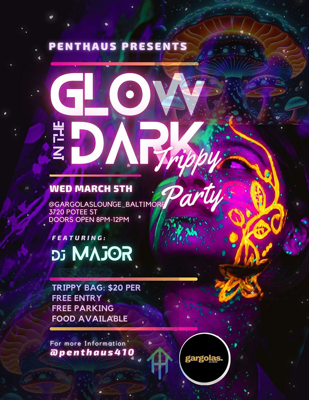 Penthaus First Wednesday Trippy Neon Party